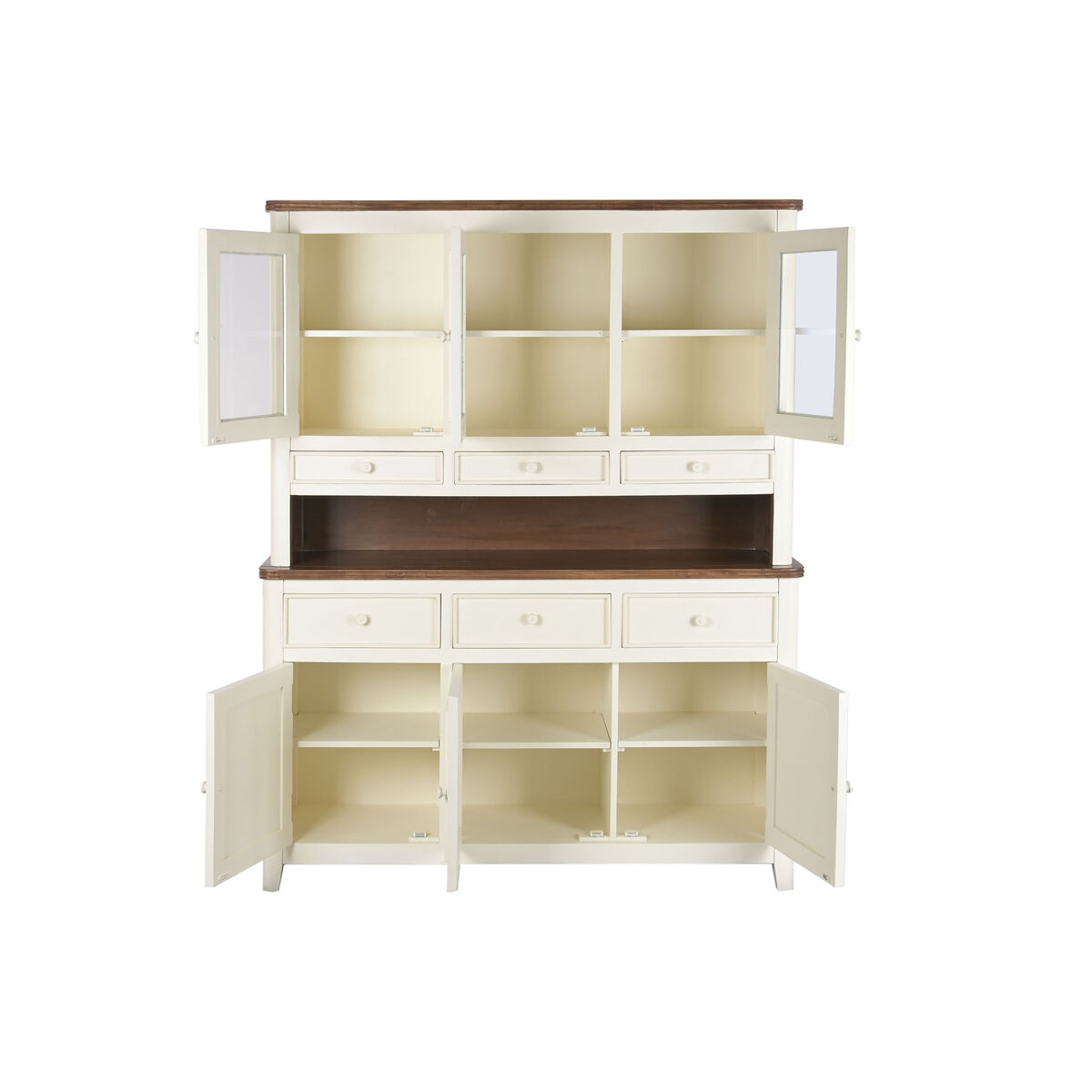 Display Standaard Home ESPRIT Crème Donkerbruin Mangohout Hout MDF 150 X 45 X 190 CM
