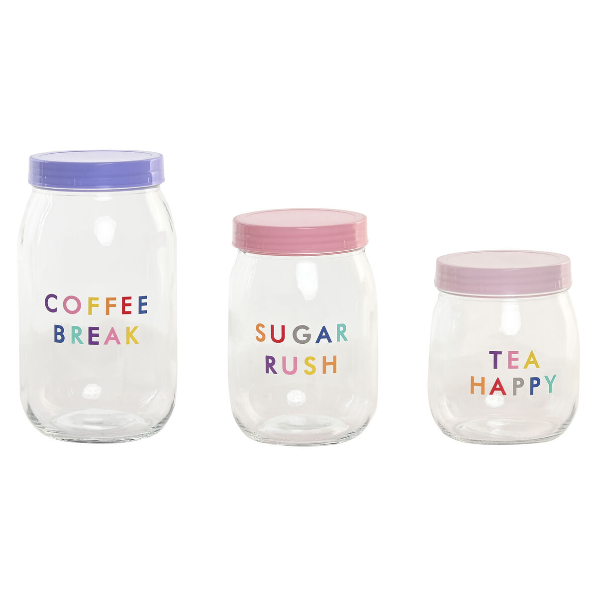 Set van 3 Potjes Home ESPRIT Roze Lila Modern 1 L 1,5 L 3 Onderdelen