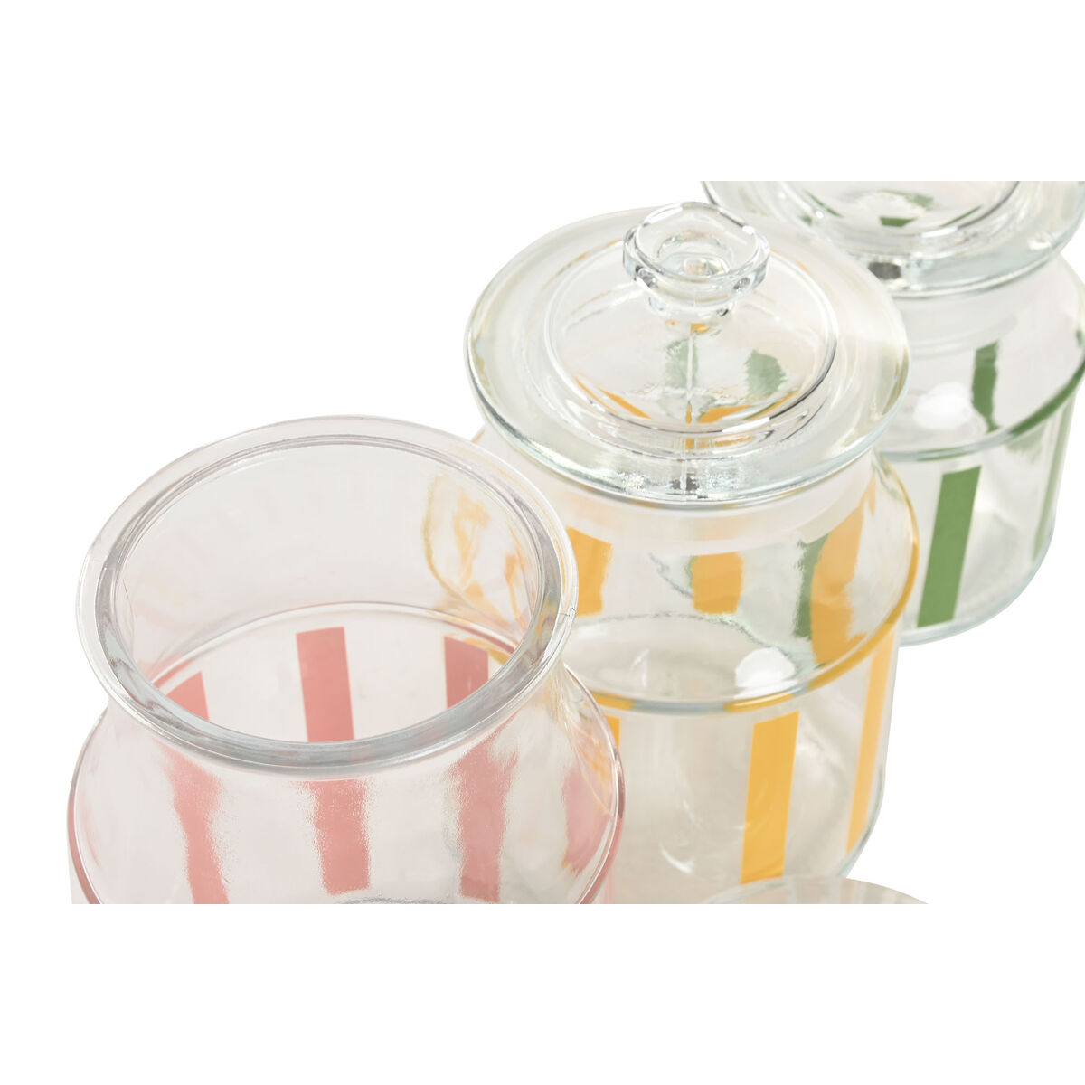 Set van 3 Potjes Home ESPRIT Multicolour Strepen Modern 1 L 1,2 L 3 Onderdelen