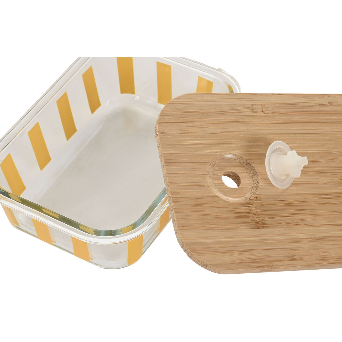 Lunchbox Home ESPRIT Geel Groen Koraal Kristal Borosilicaatglas Strepen Modern 1 L 660 ml