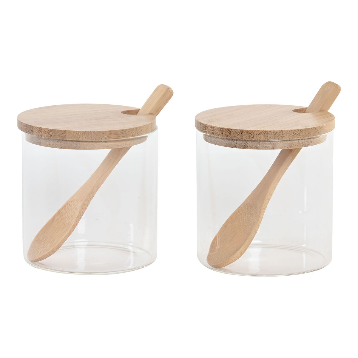 Sugar Bowl Home ESPRIT Natural Bamboo Crystal 21,5 X 10,5 X 10 CM 2 Pieces, view 2