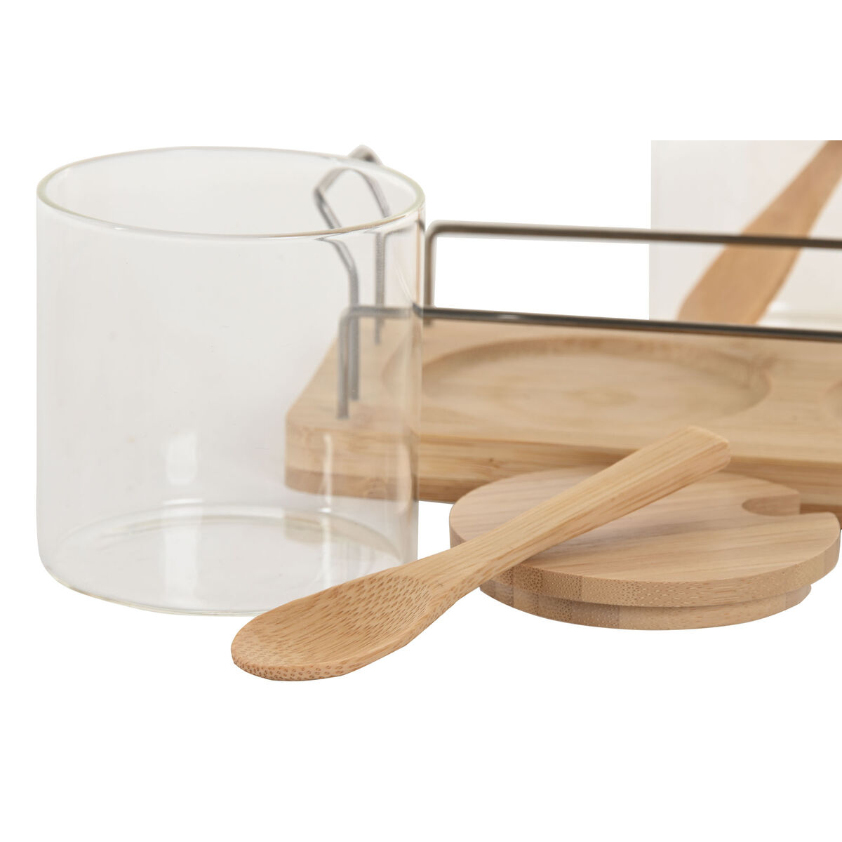 Sugar Bowl Home ESPRIT Natural Bamboo Crystal 21,5 X 10,5 X 10 CM 2 Pieces, view 3