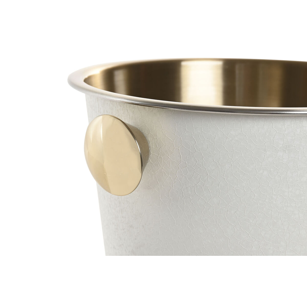 Champagne Cooler Home ESPRIT White Golden Stainless steel Aluminium Loft 24 x 24 x 22 cm, view 2