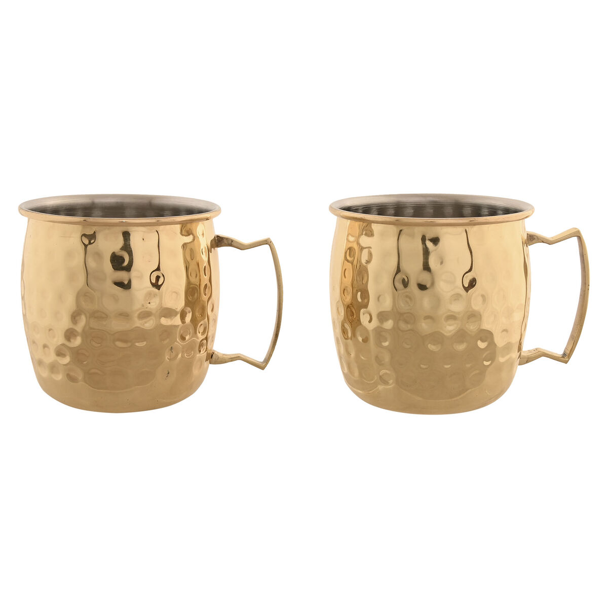 Set van 2 mokken Home ESPRIT Gouden Loft 480 ml (2 Stuks)