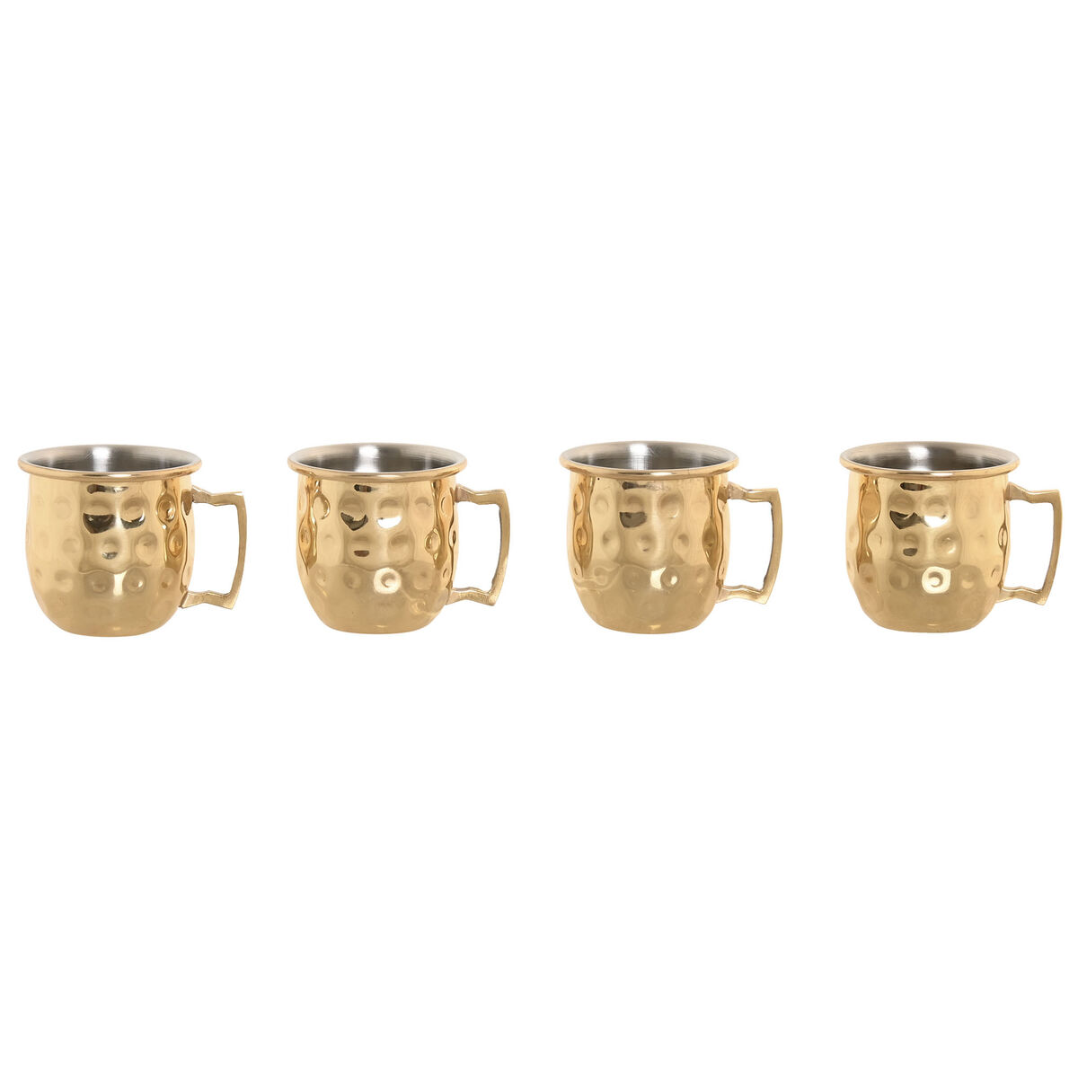 Set van 4 mokken Home ESPRIT Gouden Loft