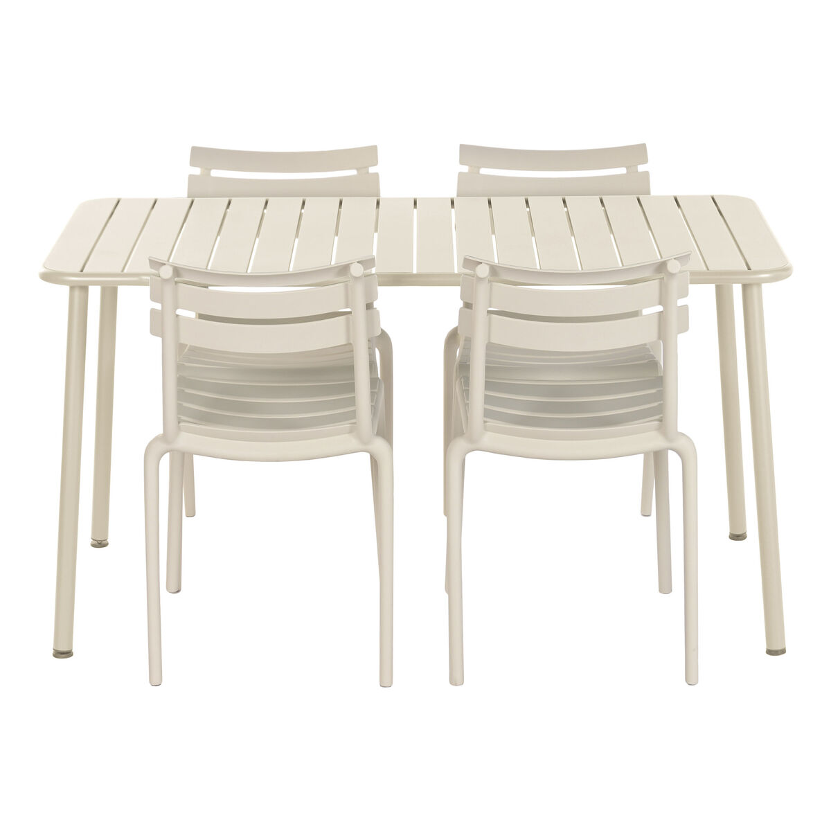 Tafel met vier stoelen Home ESPRIT Crème 140 x 70 x 75 cm