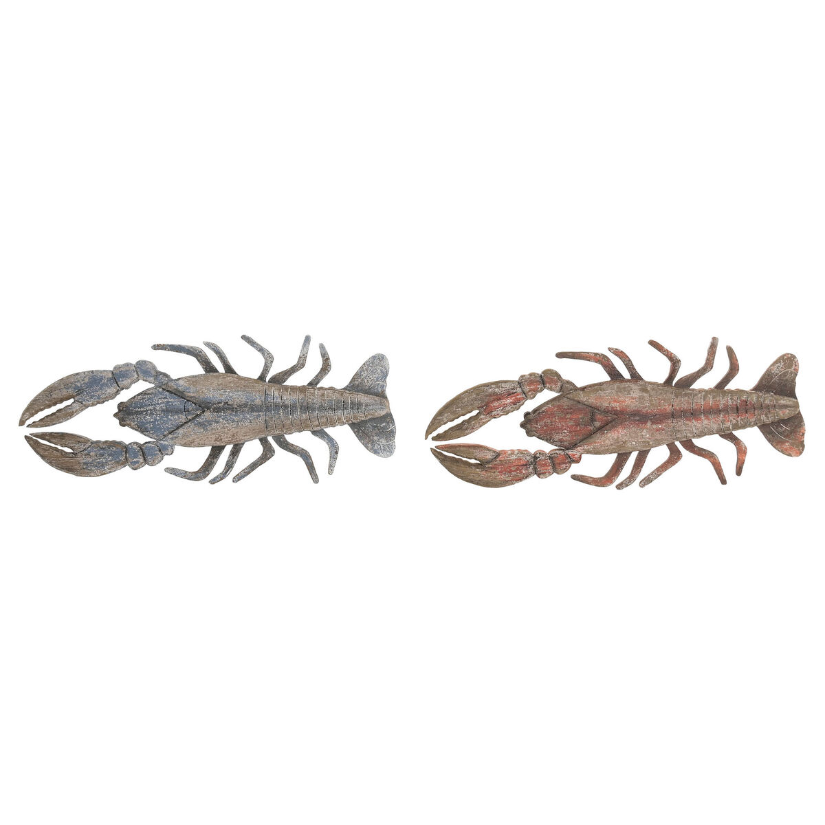 Wanddecoratie Home ESPRIT Blauw Rood (2 Stuks)