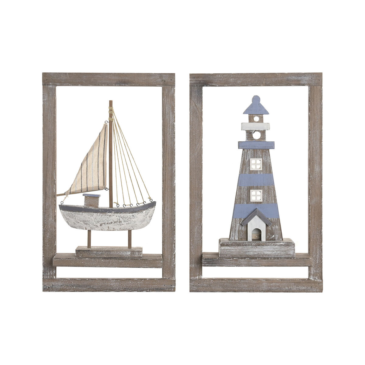 Wanddecoratie Home ESPRIT Hout MDF 30 x 8 x 50 cm (2)