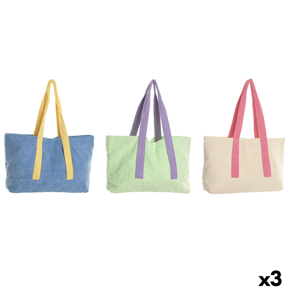 Handtas Dames Home ESPRIT Blauw Wit Groen 67 X 14 X 36 CM (3 Stuks)