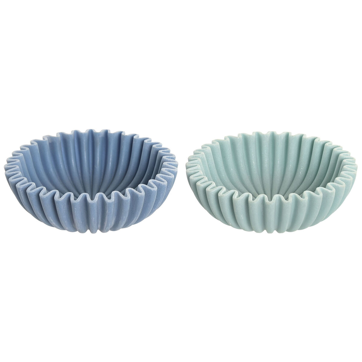 Middenstuk Home ESPRIT Turkoois Marineblauw Hars 20 X 20 X 6,5 cm (2 Stuks)