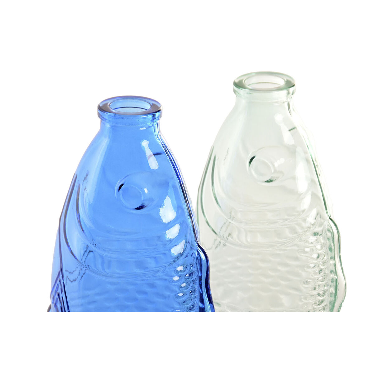 Vaas Home ESPRIT Blauw Turkoois Kristal Mediterrane 10 X 7 X 26,3 CM (2 Stuks)