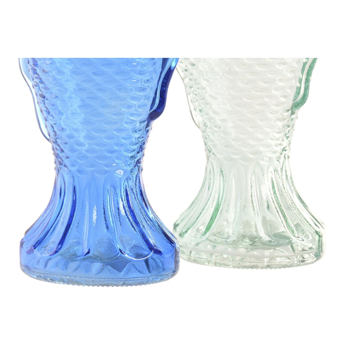 Vaas Home ESPRIT Blauw Turkoois Kristal Mediterrane 10 X 7 X 26,3 CM (2 Stuks)