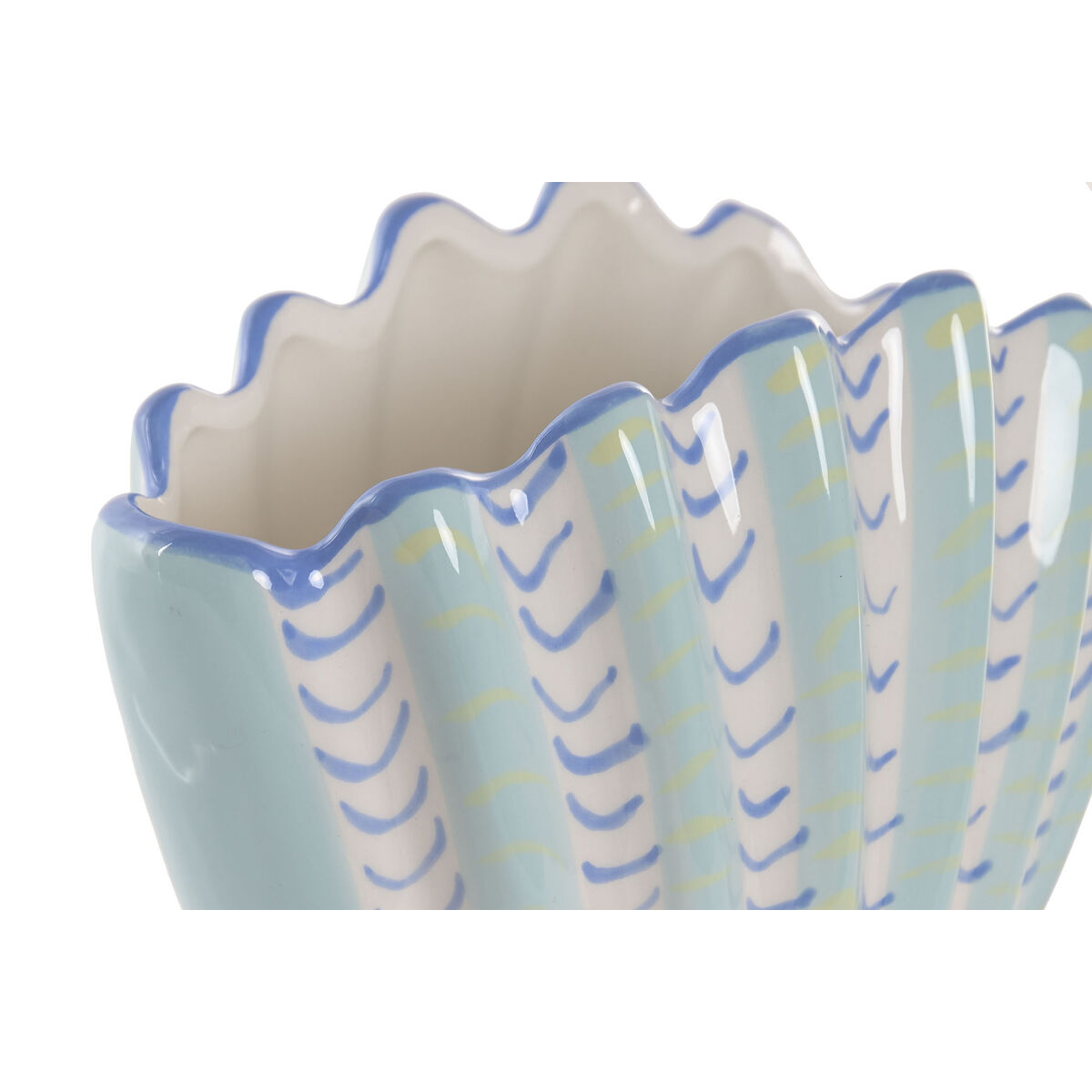 Vaas Home ESPRIT Hemelsblauw Keramiek Schelp Mediterrane 22 X 11,3 X 15 CM
