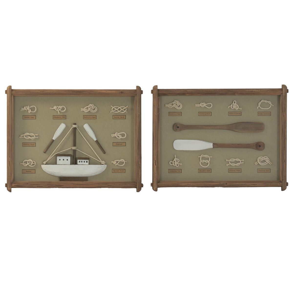 Schilderij Home ESPRIT Kristal Touw Pijnboom 59 x 4 x 45 cm (2 Stuks)