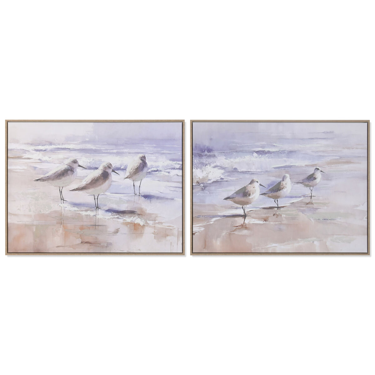 Schilderij Home ESPRIT Strand Mediterrane Met reliëf 80 x 2,5 x 60 cm (2 Stuks)