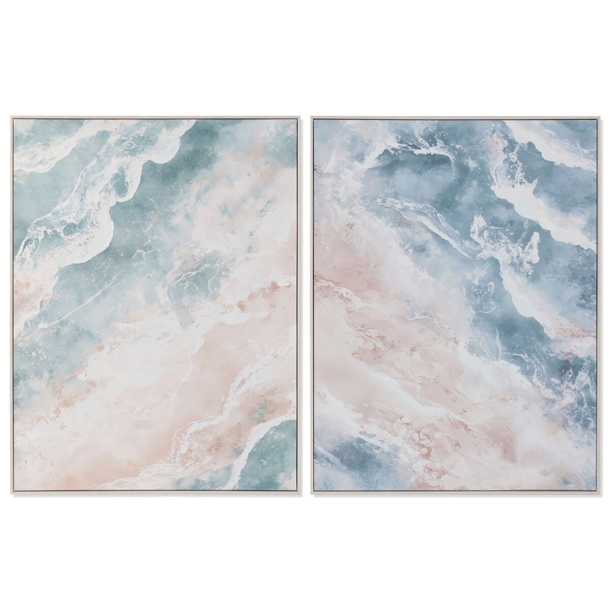 Canvas Home ESPRIT Blauw Strand Mediterrane Met reliëf 90 X 3,2 X 120 CM (2 Stuks)