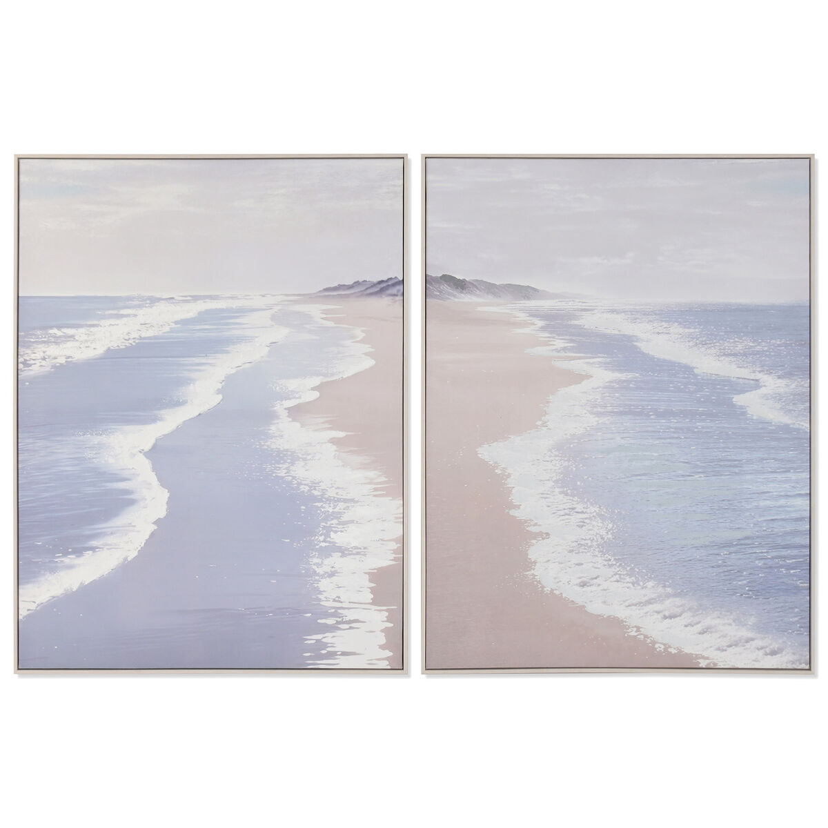 Canvas Home ESPRIT Blauw Turkoois Zee en oceaan Met reliëf 90 x 2,5 x 120 cm (2 Stuks)