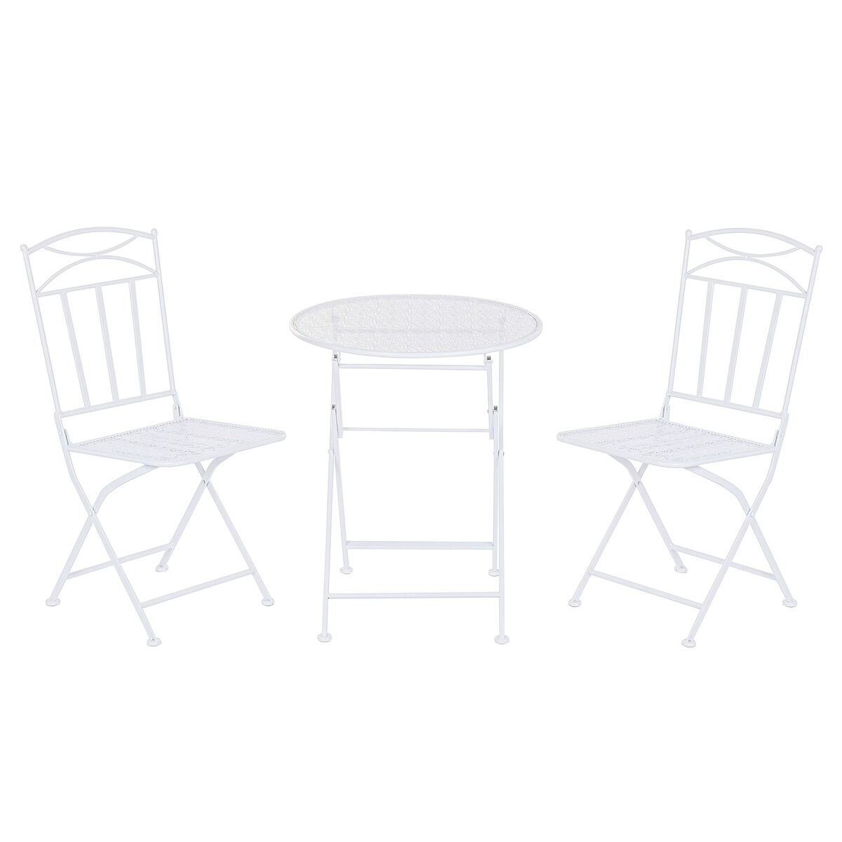 Tafel met twee stoelen Home ESPRIT Wit Ijzer 60 x 60 x 70 cm