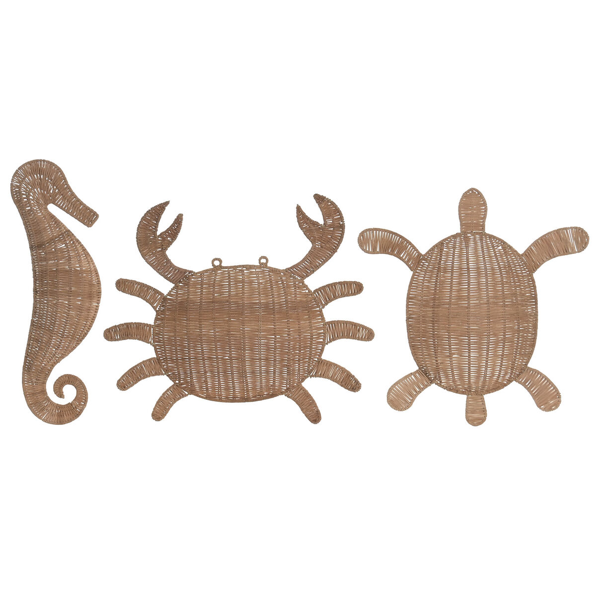 Wanddecoratie Home ESPRIT Natuurlijk Schildpad Mediterrane (3 Stuks)