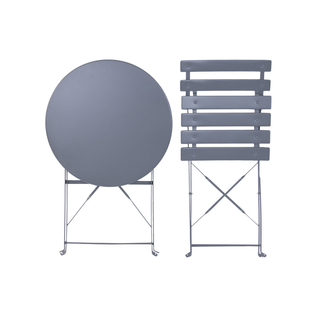 Tafel met twee stoelen Home ESPRIT Grijs 60 x 60 x 71 cm