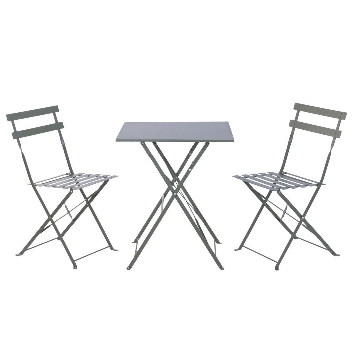 Tafel met twee stoelen Home ESPRIT Groen Metaal 60 x 60 x 71 cm