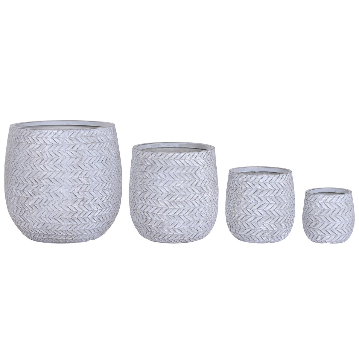 Plantenbakkenset Home ESPRIT Bruin Grijs Vezel Magnesium 50 x 50 x 54 cm (4 Stuks)