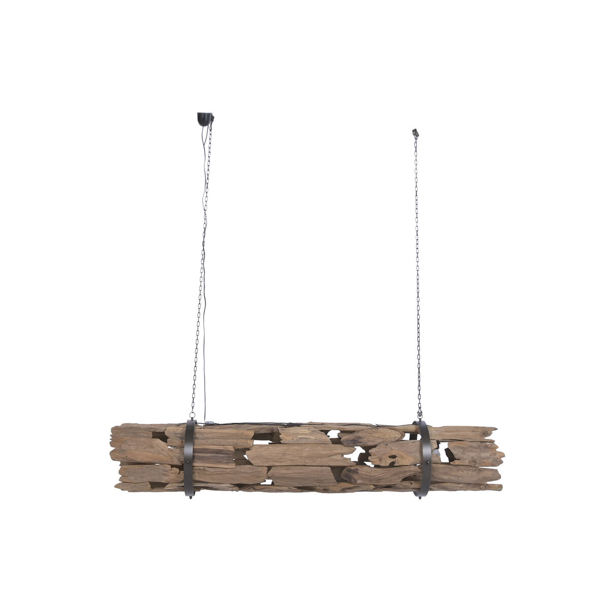 Plafondlamp Home ESPRIT Bruin Hout Ijzer Teakhout 50 W 180 X 33 X 33 CM