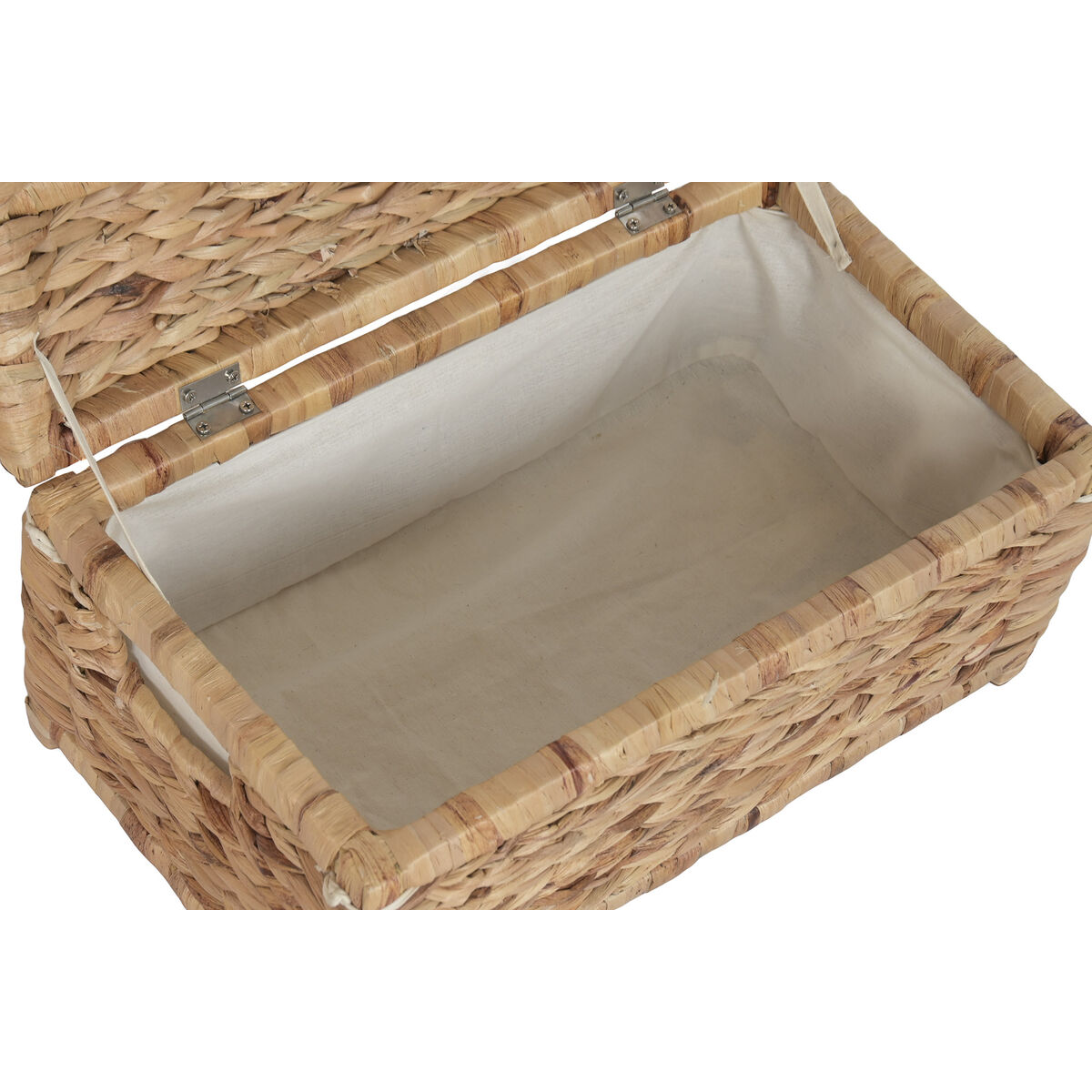 Wasmand Home ESPRIT Wit Natuurlijk Hout Waterhyacint Tropisch 60 X 38 X 30 CM (2 Stuks)