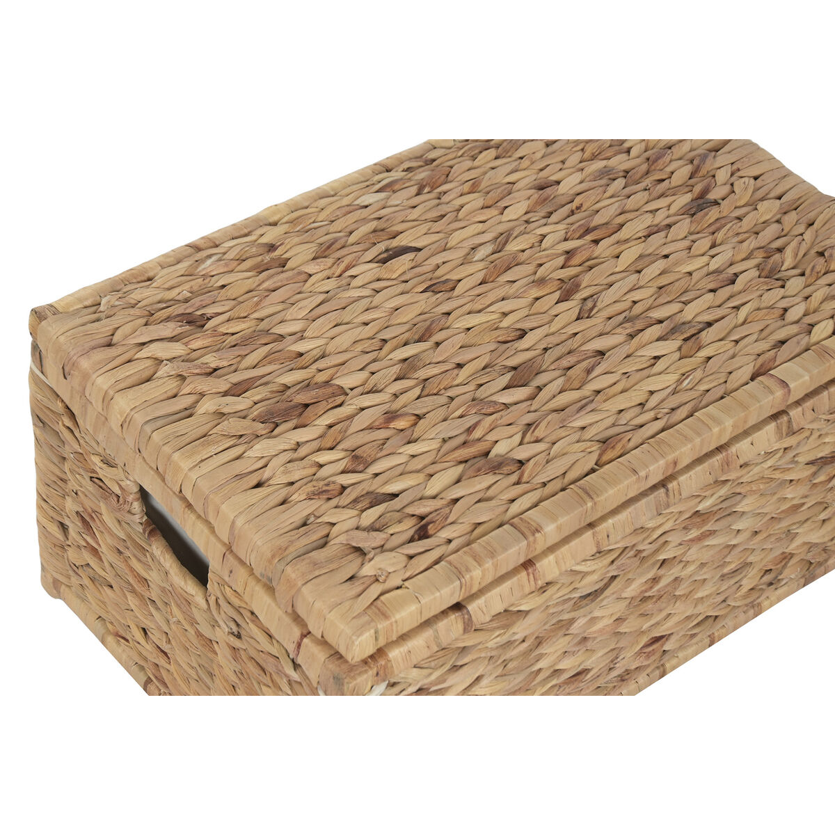 Wasmand Home ESPRIT Wit Natuurlijk Hout Waterhyacint Tropisch 60 X 38 X 30 CM (2 Stuks)