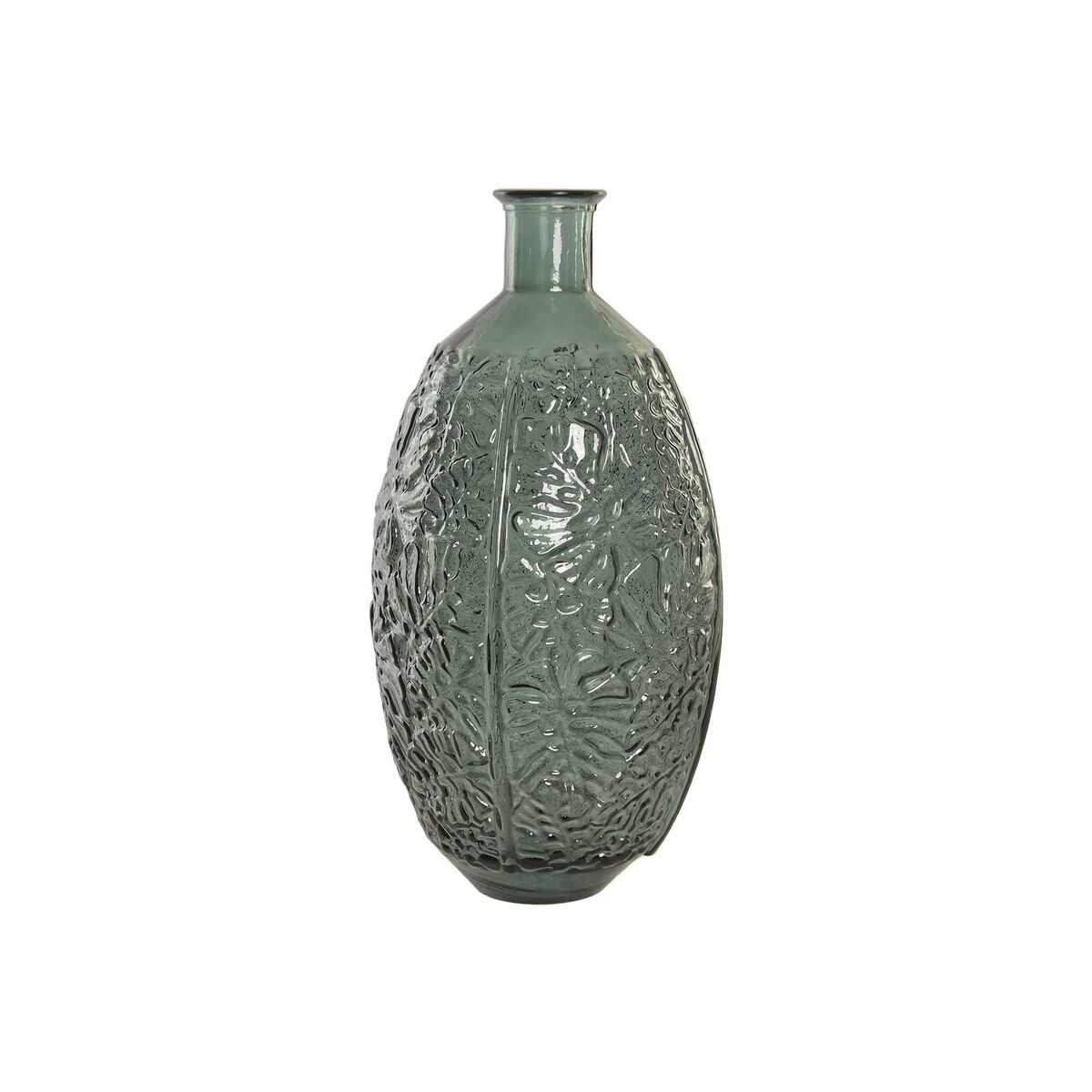 Vaas Home ESPRIT Groen Gerecycled glas Tropisch Blad van een plant 29 x 29 x 59 cm