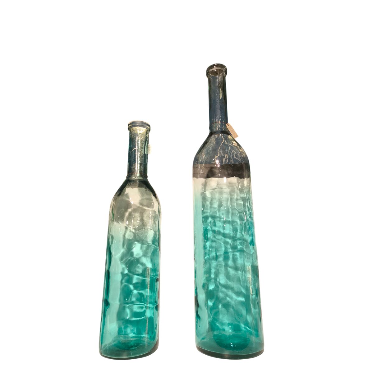 Vaas Home ESPRIT Tweekleurig Gerecycled glas Mediterrane 14 x 14 x 50 cm
