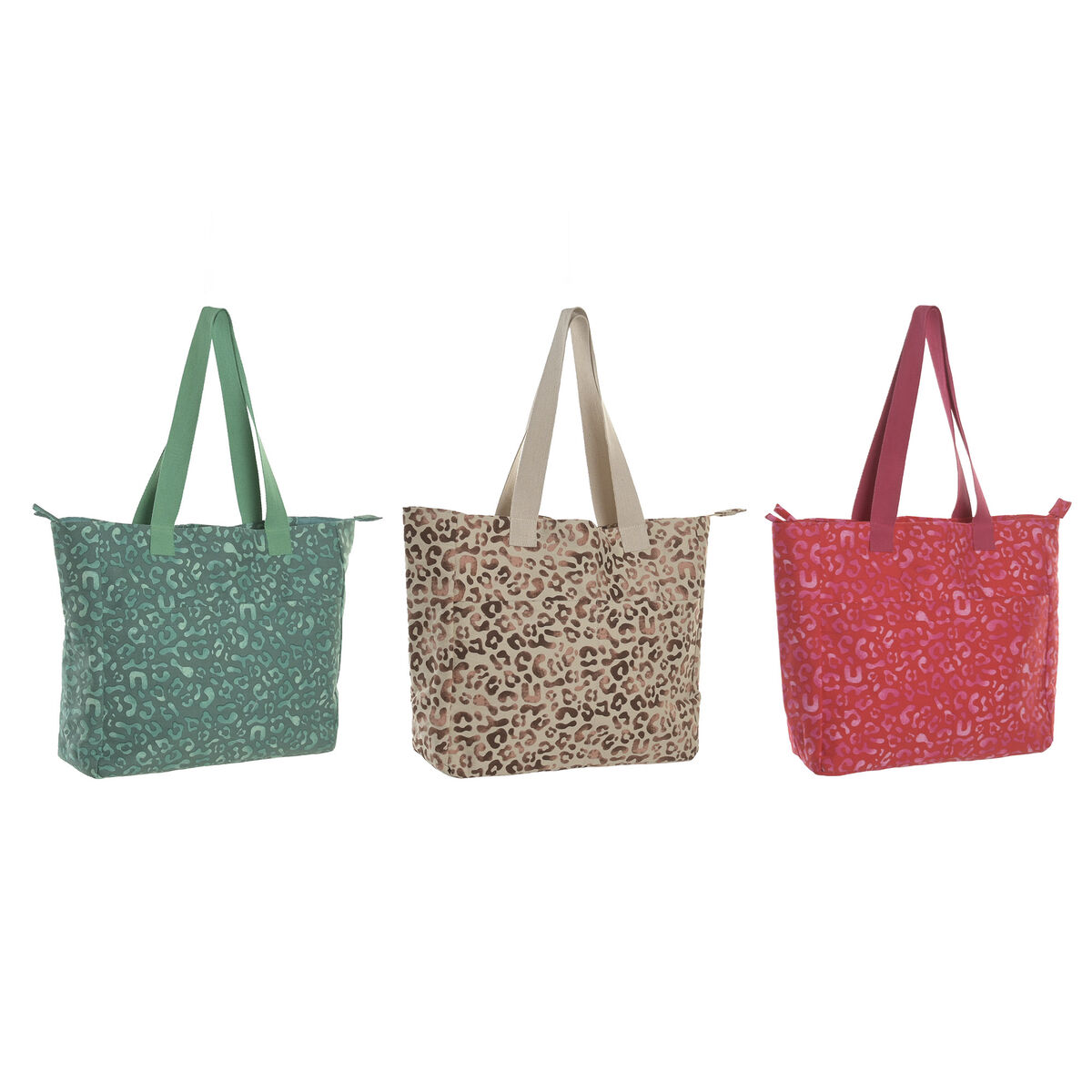 Handtas Dames Home ESPRIT Bruin Groen Roze 55 x 14 x 35 cm (3 Stuks)