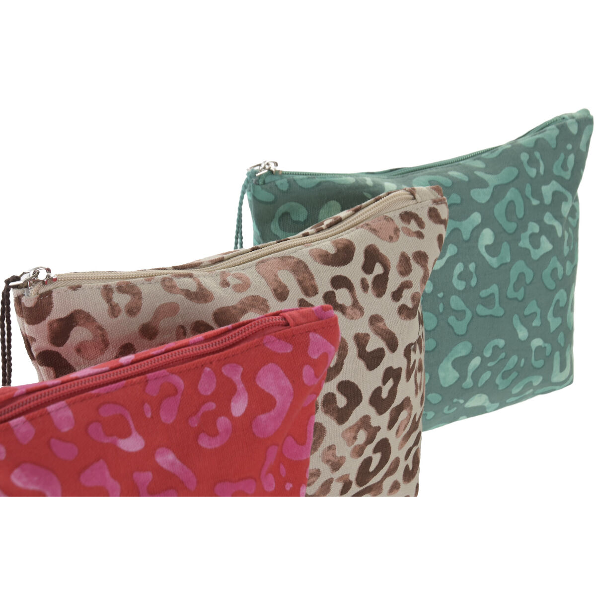 Reistasje Home ESPRIT Bruin Groen Roze Mediterrane 20 x 5 x 25 cm (3 Stuks)