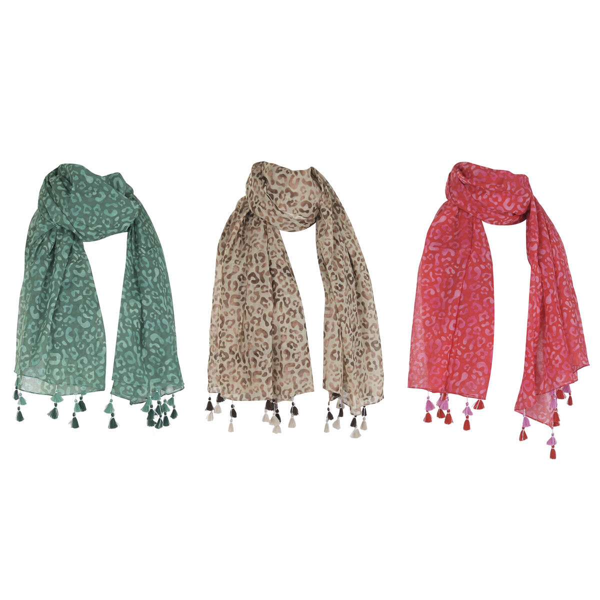 Doek Home ESPRIT Bruin Groen Roze (3 Stuks)