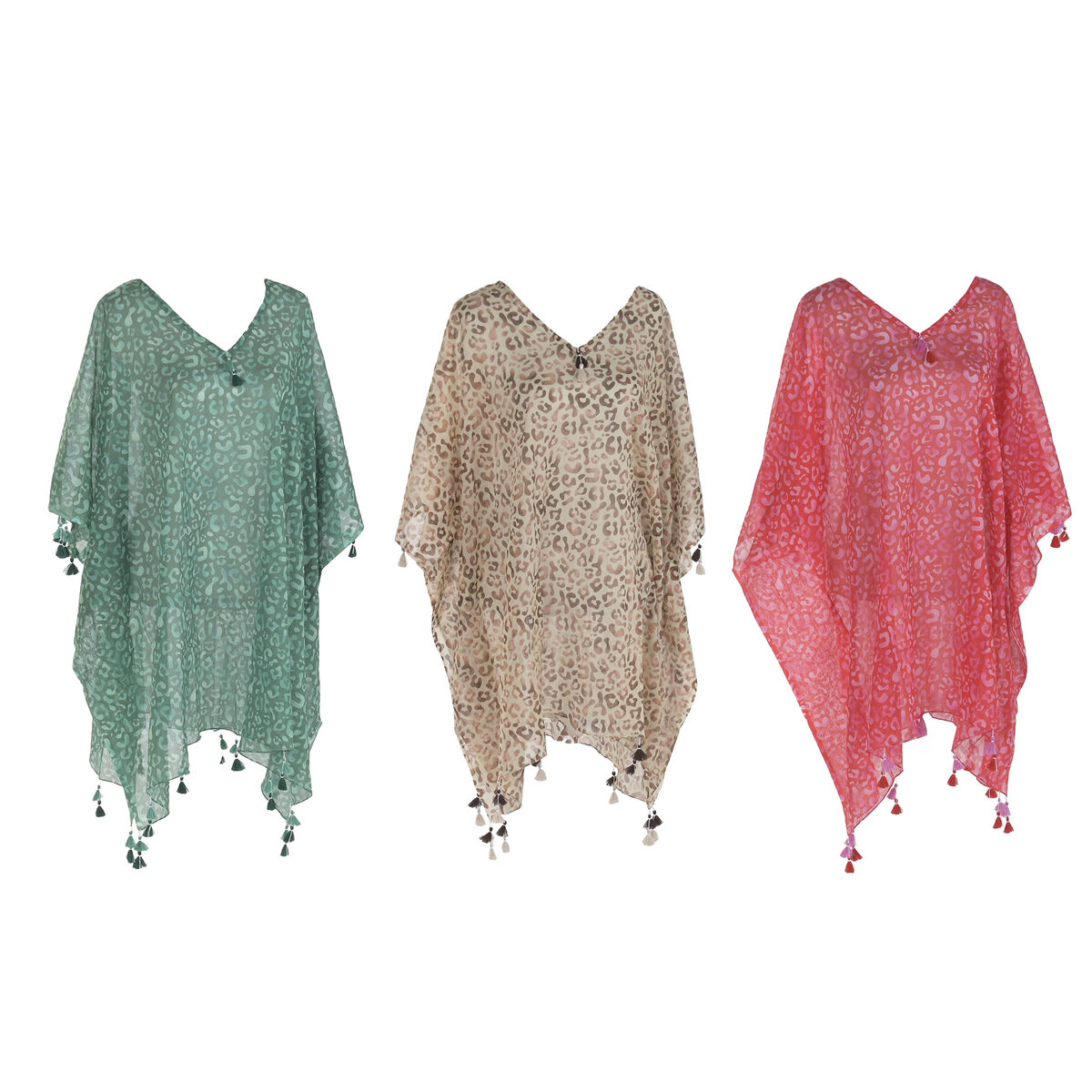 Sarong Home ESPRIT Bruin Groen Roze (3 Stuks)