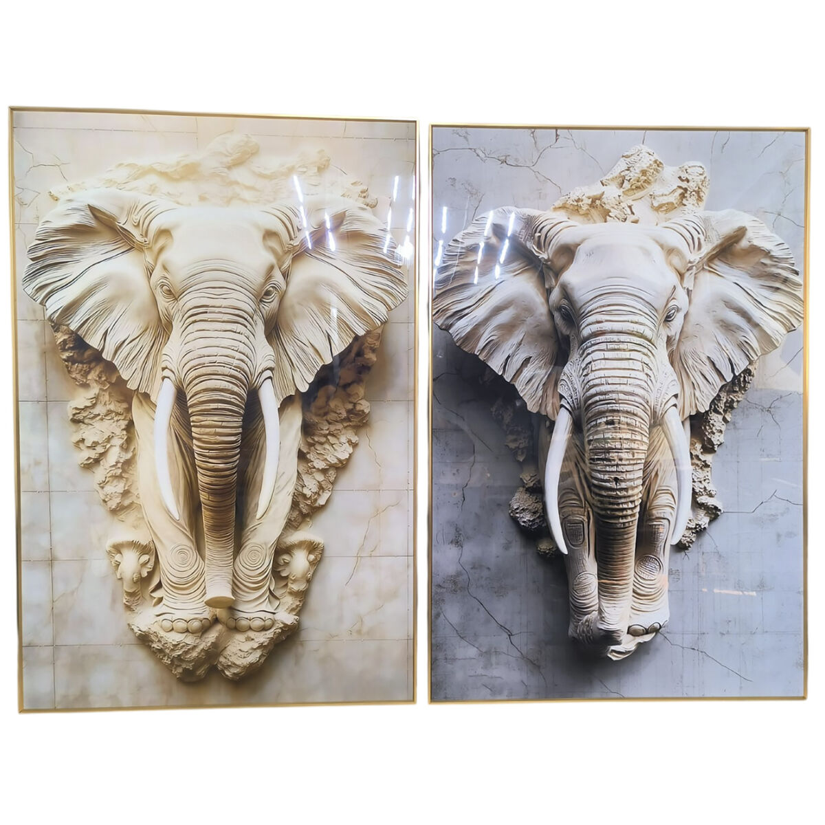 Schilderij Home ESPRIT Aluminium Hout MDF 80 x 3,5 x 120 cm (2 Stuks)