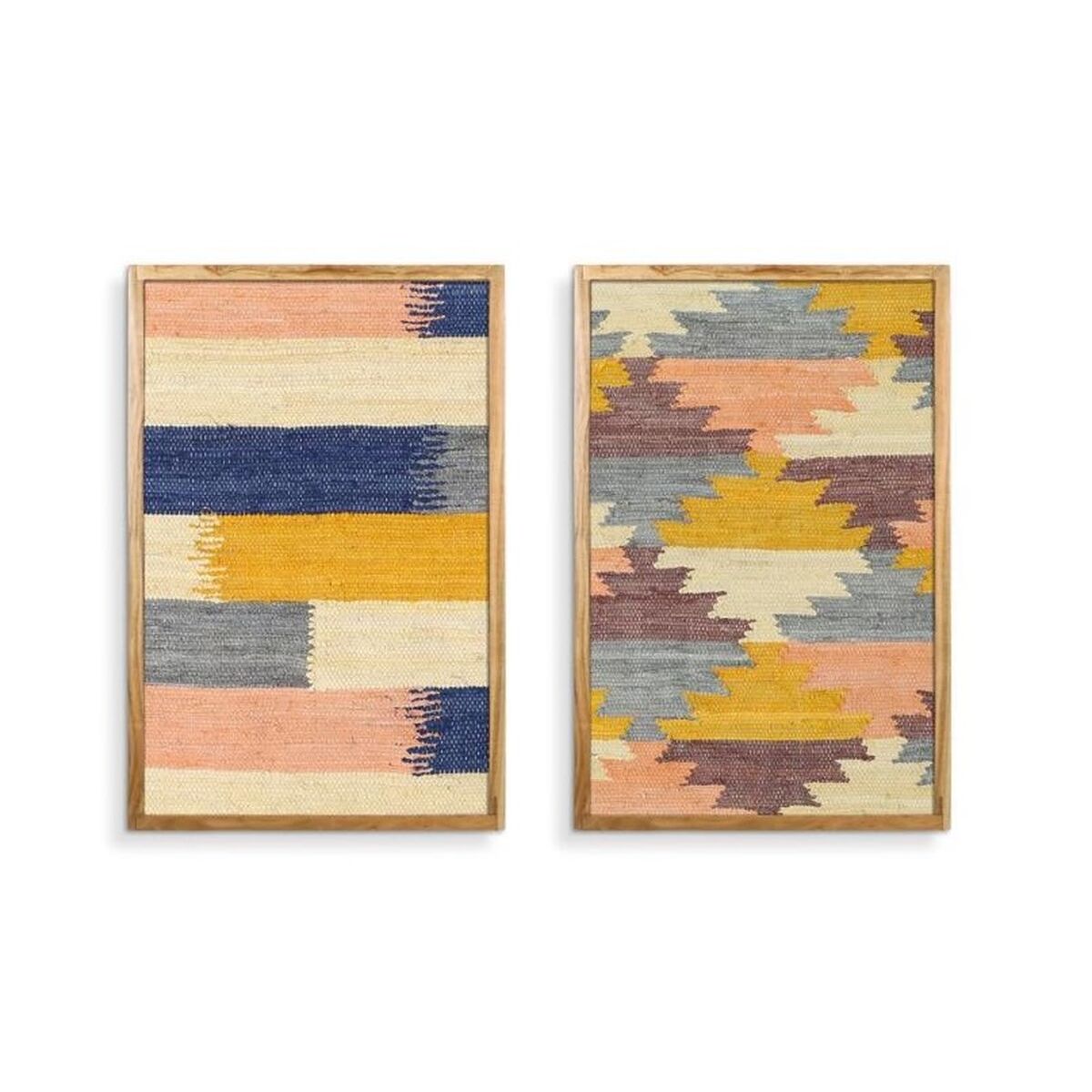 Schilderij Home ESPRIT Boho Met reliëf 75 x 3 x 105 cm (2 Stuks)