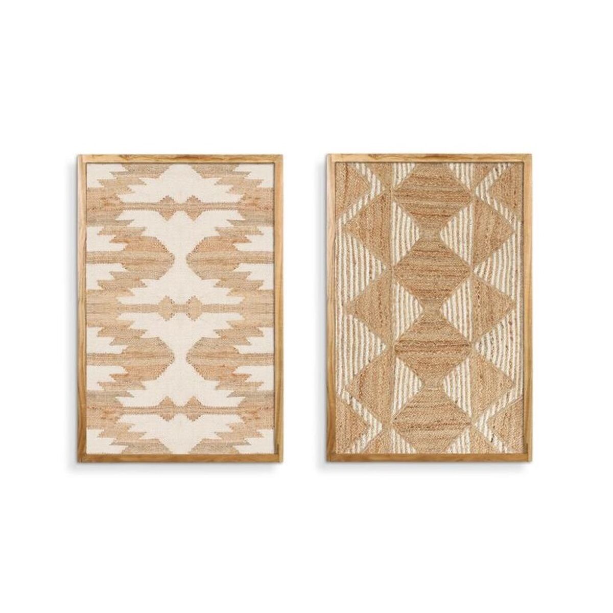 Schilderij Home ESPRIT Natuurlijk Boho Met reliëf 40 x 3 x 60 cm (2 Stuks)