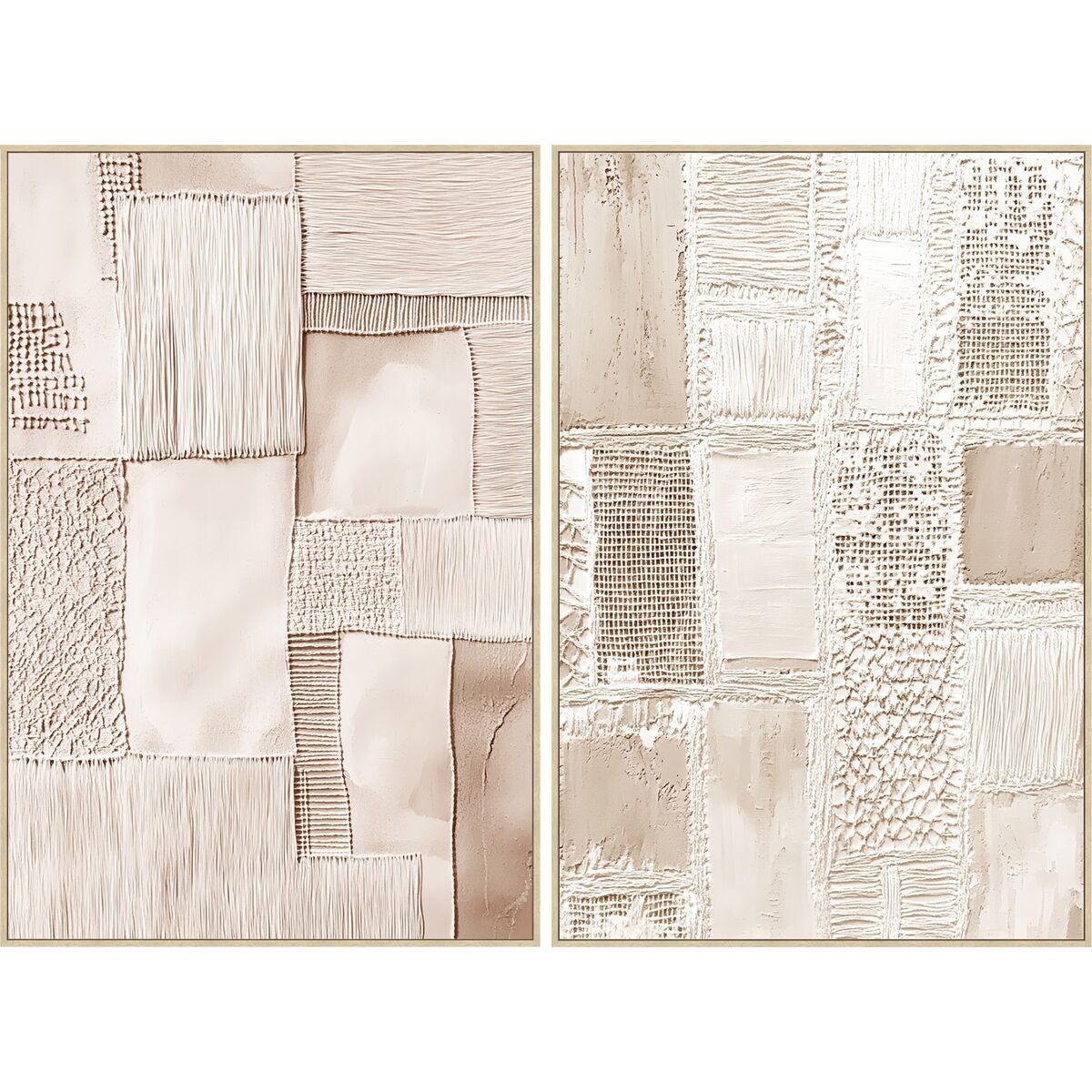 Canvas Home ESPRIT Beige Modern Stads 82,5 x 4,5 x 122,5 cm (2 Stuks)