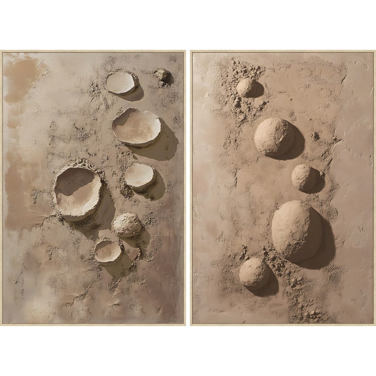 Schilderij Home ESPRIT Terra cotta Modern 82,5 x 4,5 x 122,5 cm (2 Stuks)