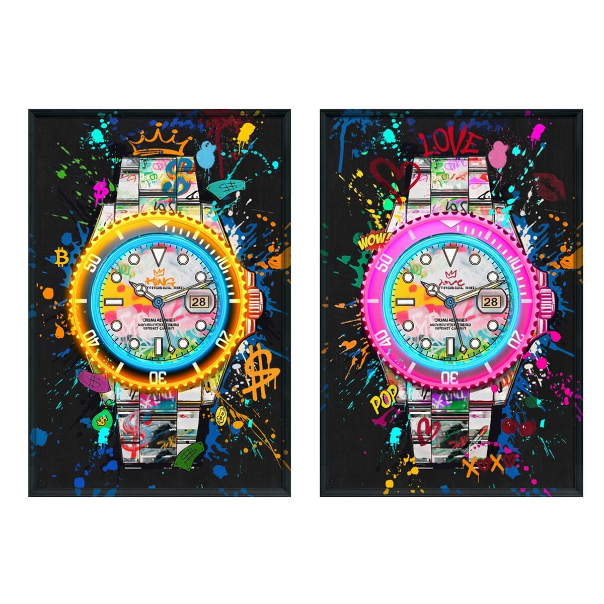 Schilderij Home ESPRIT Loft 63 x 3,7 x 93 cm (2 Stuks)