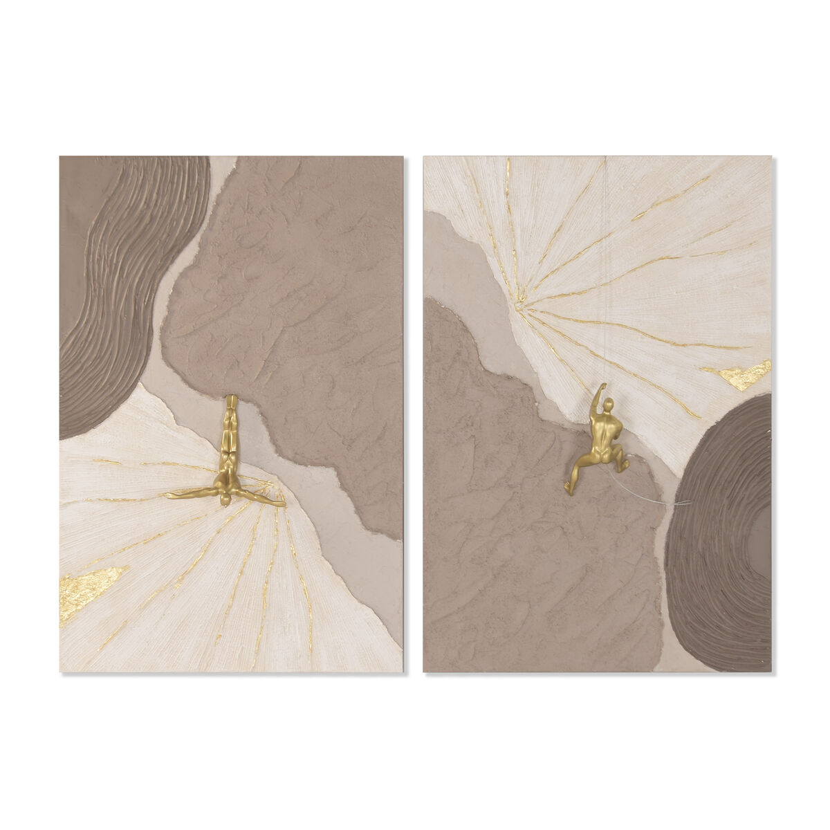 Schilderij Home ESPRIT Beige Modern (2 Stuks)