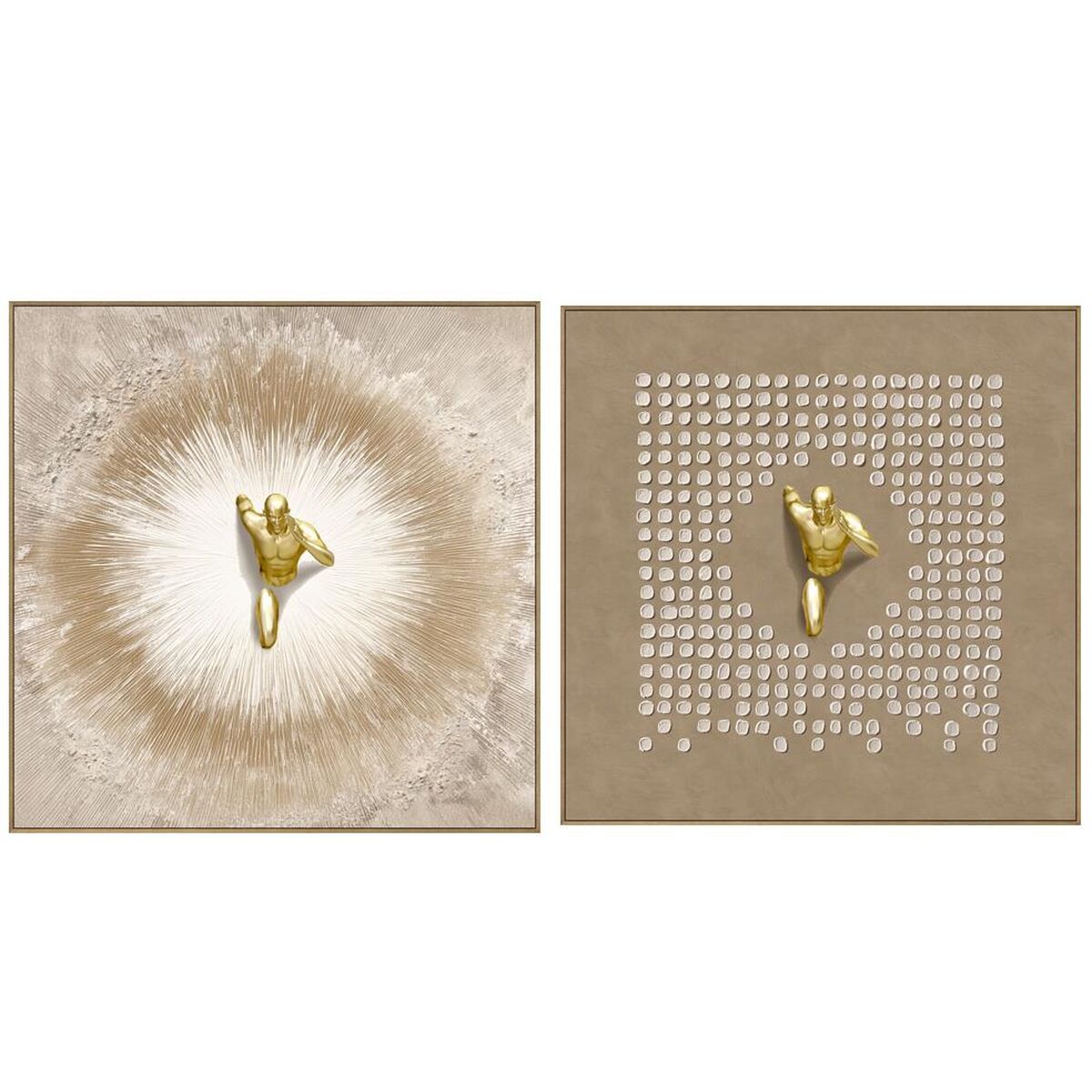 Schilderij Home ESPRIT Bruin Mannen Modern (2 Stuks)