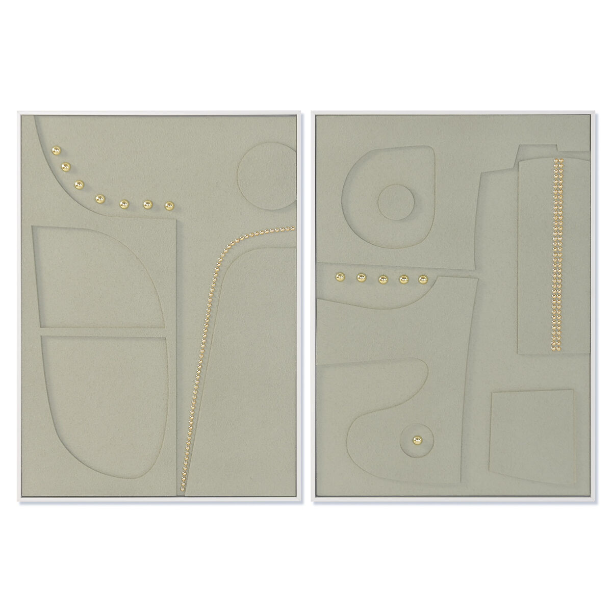 Canvas Home ESPRIT Groen Gouden Modern 52 X 4 X 72 CM (2 Stuks)