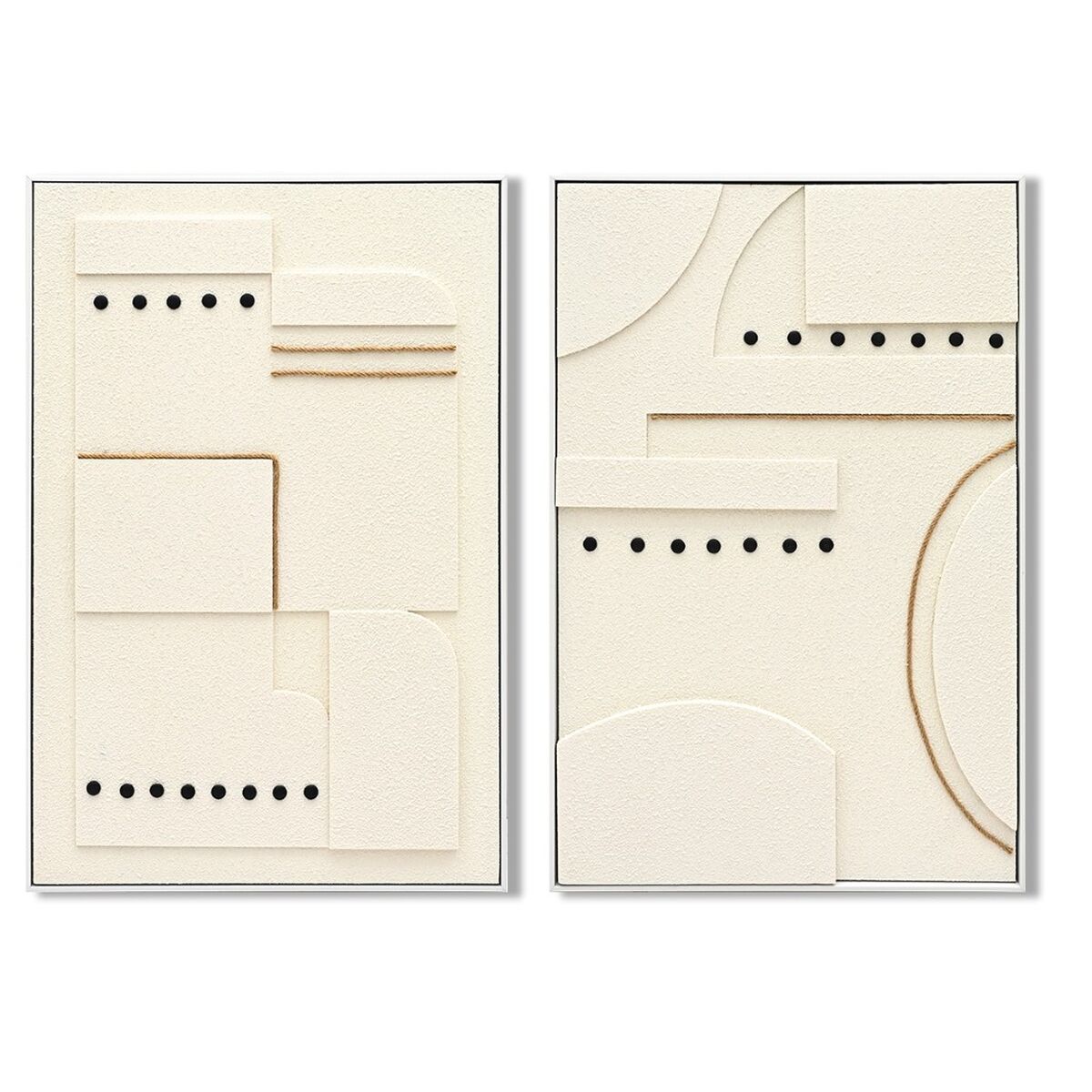 Schilderij Home ESPRIT Wit Modern Scandinavisch 62 x 4,5 x 92 cm (2 Stuks)