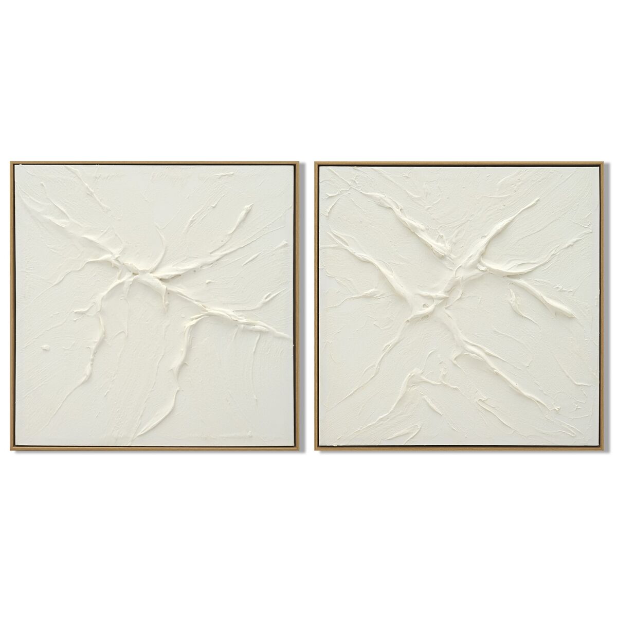 Canvas Home ESPRIT Wit Abstract Scandinavisch 62 x 4,5 x 62 cm (2 Stuks)