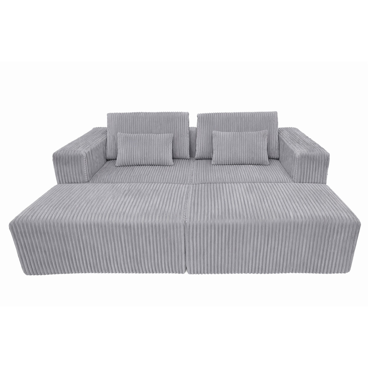 Sofa Home ESPRIT Lichtgrijs Scandi 220 x 158 x 91 cm