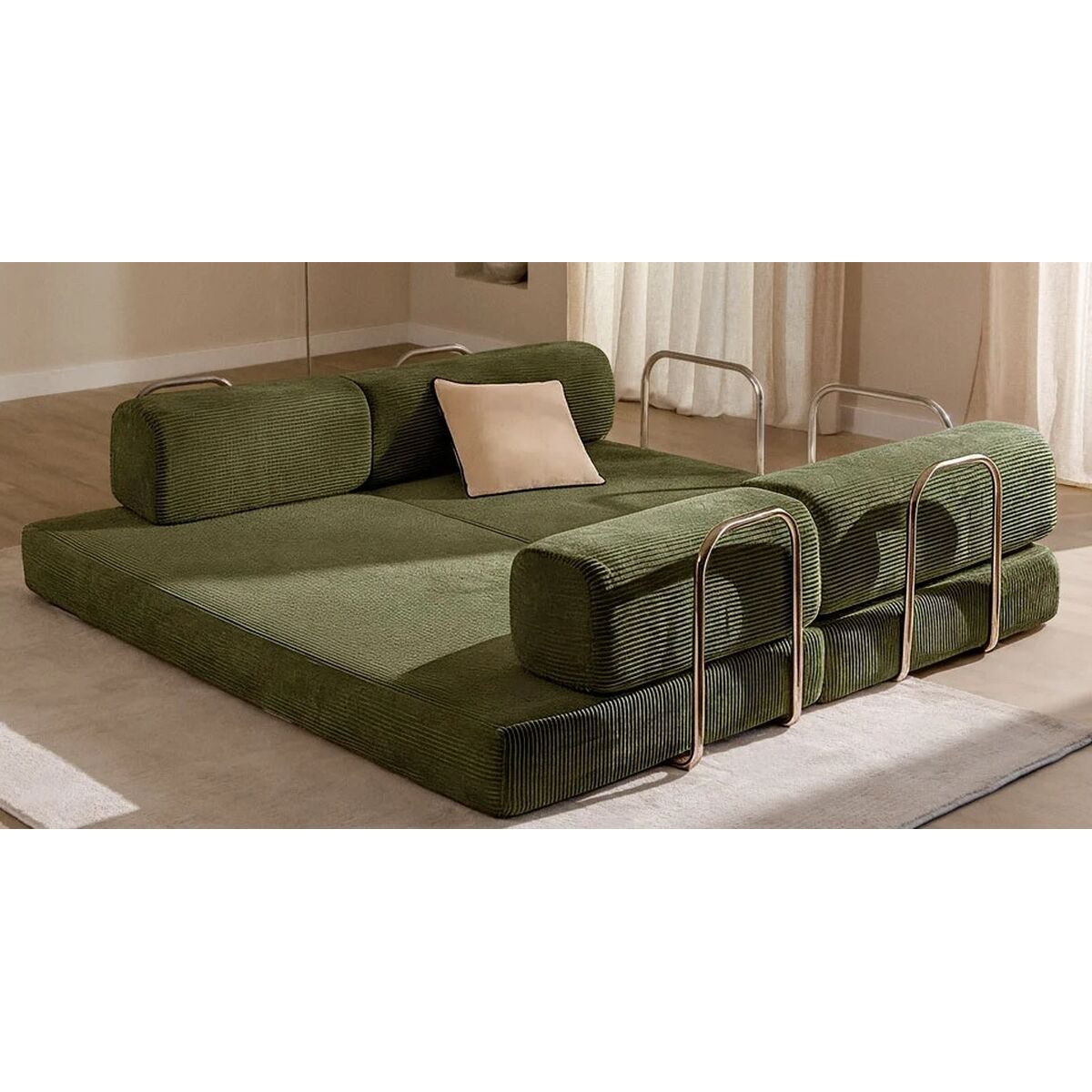 Sofa Home ESPRIT Groen Scandi 200 X 90 X 64 CM