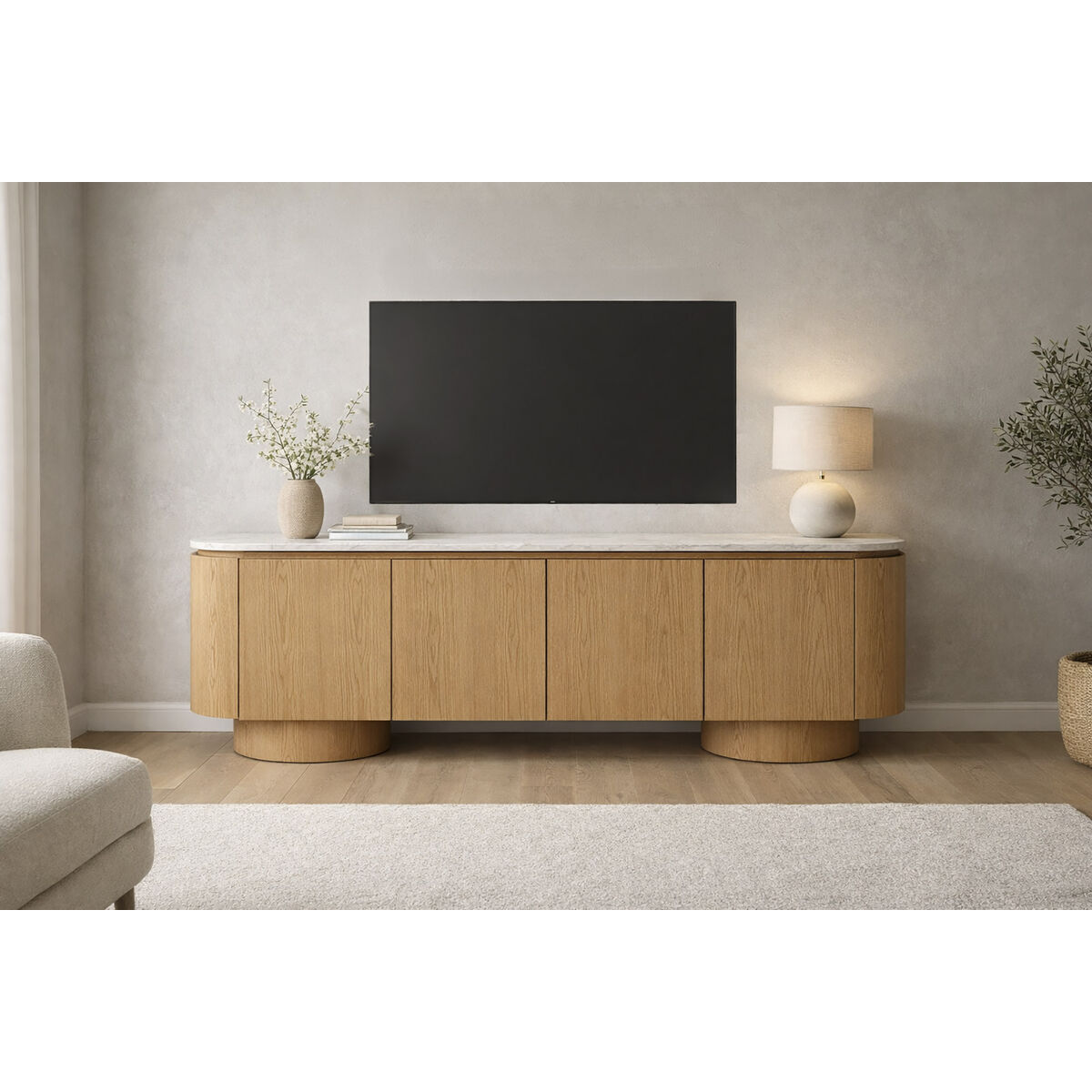 TV furniture Home ESPRIT Light brown 200 X 40 X 45 CM