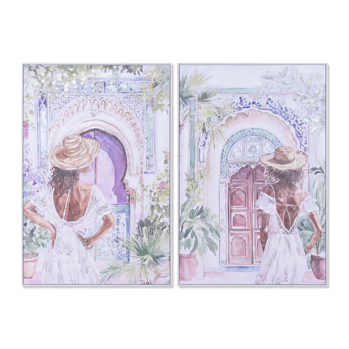Canvas Home ESPRIT Arabisch chica 80 x 3,5 x 120 cm (2 Stuks)